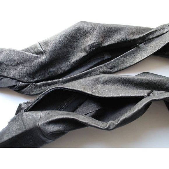 Maison Martin Margiela Pour H&M Leather Black Leggings Drainpipe Trousers - Picture 9 of 11